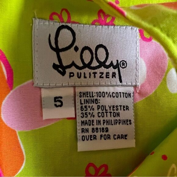 Lilly Pulitzer Floral Flip Flop Shift Dress Size 5 - Picture 5 of 5
